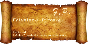 Frivalszky Piroska névjegykártya