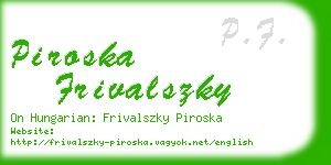 piroska frivalszky business card